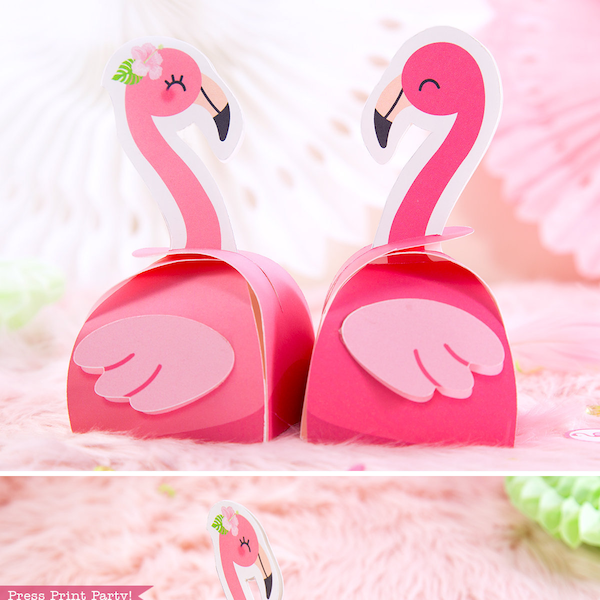 Flamingo Favor Box Printable, Flamingo Birthday Favors, Lets Flamingle, Pink Flamingo, Baby Shower, Bridal Shower, Treat, INSTANT DOWNLOAD