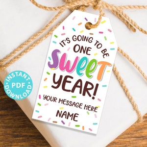 EDITABLE Back to School Gift Tags Printable, First Day of School Gift Tags, It&#39;s Going to be One Sweet Year Tag, INSTANT DOWNLOAD