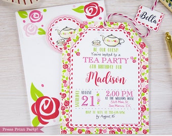 Tea Party birthday Invitation Printable, Tea Party Invitation, Tea Party Supplies, Tea Party Ideas, Mother's day Tea Party, INSTANT DOWNLOAD