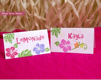 Luau Tent Cards Printable Luau Food Label Luau Party - Etsy