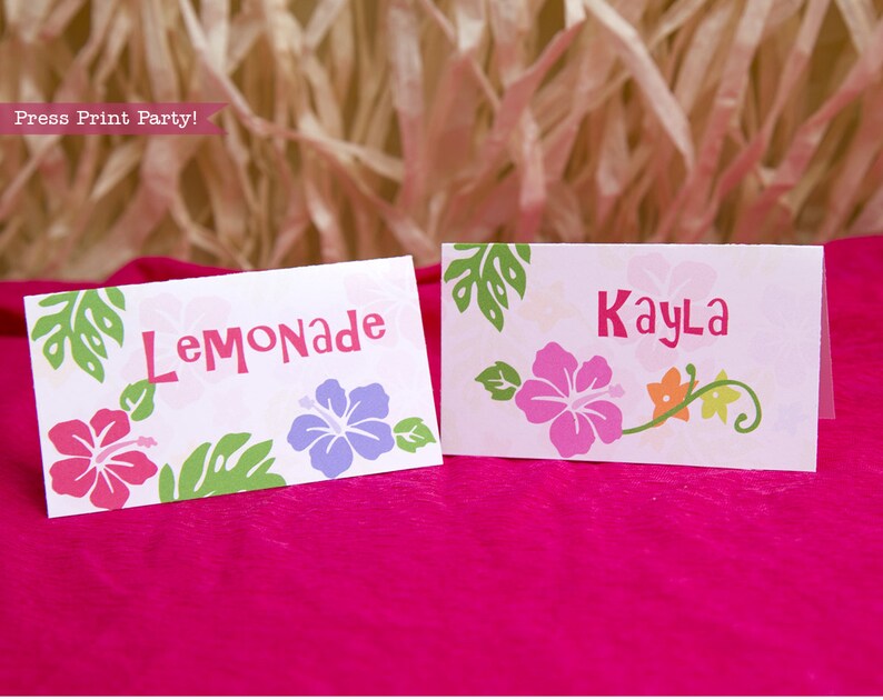 Luau Tent Cards Printable Luau Food Label Luau Party Supplies Luau Place Card Hawaiian Party Tropical Party Decor INSTANT