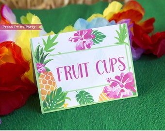 Luau Food Labels Hawaiian Food Labels Pineapple Labels - Etsy