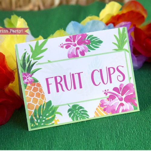 Luau Food Labels Hawaiian Food Labels Pineapple Labels - Etsy