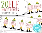 20 Elf Movie Quotes Christmas Gift Tags Printable Funny Christmas Gift Tags Unique Gift Tags Gift Label Instant Download By Press Print Party Catch My Party