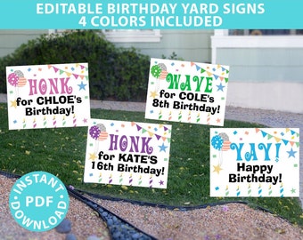 Birthday Yard Sign Printable, Honk Sign for Boy or Girl Birthday Party, Front Yard , Quarantine Birthday, INSTANT DOWNLOAD