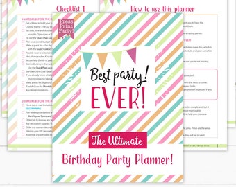 Ultimate Birthday Party Planner Checklist and Templates, Birthday Party Checklist, Party Planning Template, Event Planner, INSTANT DOWNLOAD