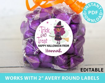 Halloween Labels Printable Avery 2 Round Labels | Etsy