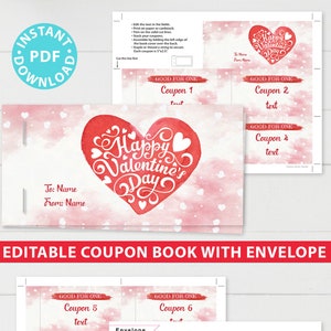 Liebe Gutscheine Vorlage zum ausdrucken, Happy Valentine's Day, Date Night Karten, benutzerdefiniertes Couponbuch, machen Sie Ihr eigenes individuelles Couponbuch, INSTANT DOWNLOAD