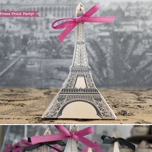 Eiffel Tower favor Box Printable, Paris Party, gift Box, DIY, Vintage Paris, French Party, Eiffel Tower Favor Box, INSTANT DOWNLOAD