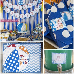 Decorações de festa na piscina, decoração de aniversário de festa na piscina, aniversário na piscina, convite de festa na piscina para crianças, festa de natação, festa de bola de praia