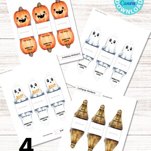 Halloween lollipop wrappers. ghost, pumpkin, broom. 4 designs included - tootsie pop, blow pop