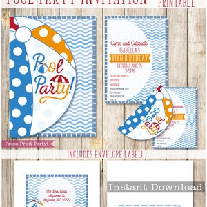 Pool Party Invitation for Kids, Splish splash, Beach Ball Invitation, Swimming Pool Birthday, Pool Party Birthday Decor image 4