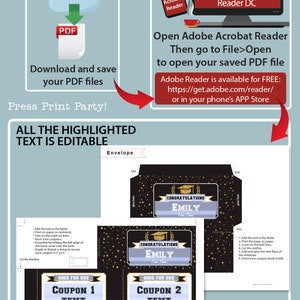 Editable Graduation Coupon Book Template Printable Gift Idea, Gold ...