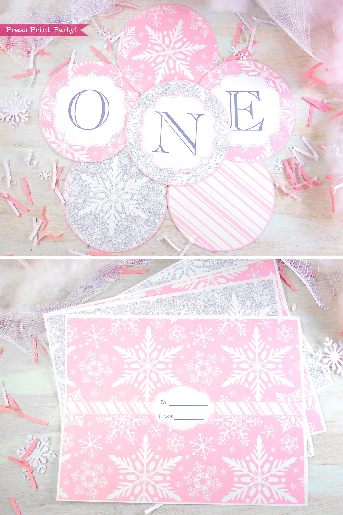 16 Stück Winter-Onederland Goodie-Tüten – Süße Geschenktüten Für Den 1. Geburtstag Mit Pink & Silber & Schneeflocken-Design
