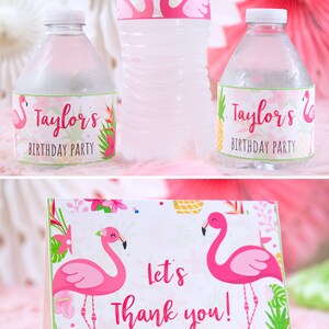 Flamingo Printable Birthday Party Printables, Pink Tropical Flamingo ...