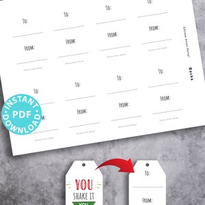 80 Funny Christmas Gift Tags Printable Funny White Elephant Gift Rustic ...