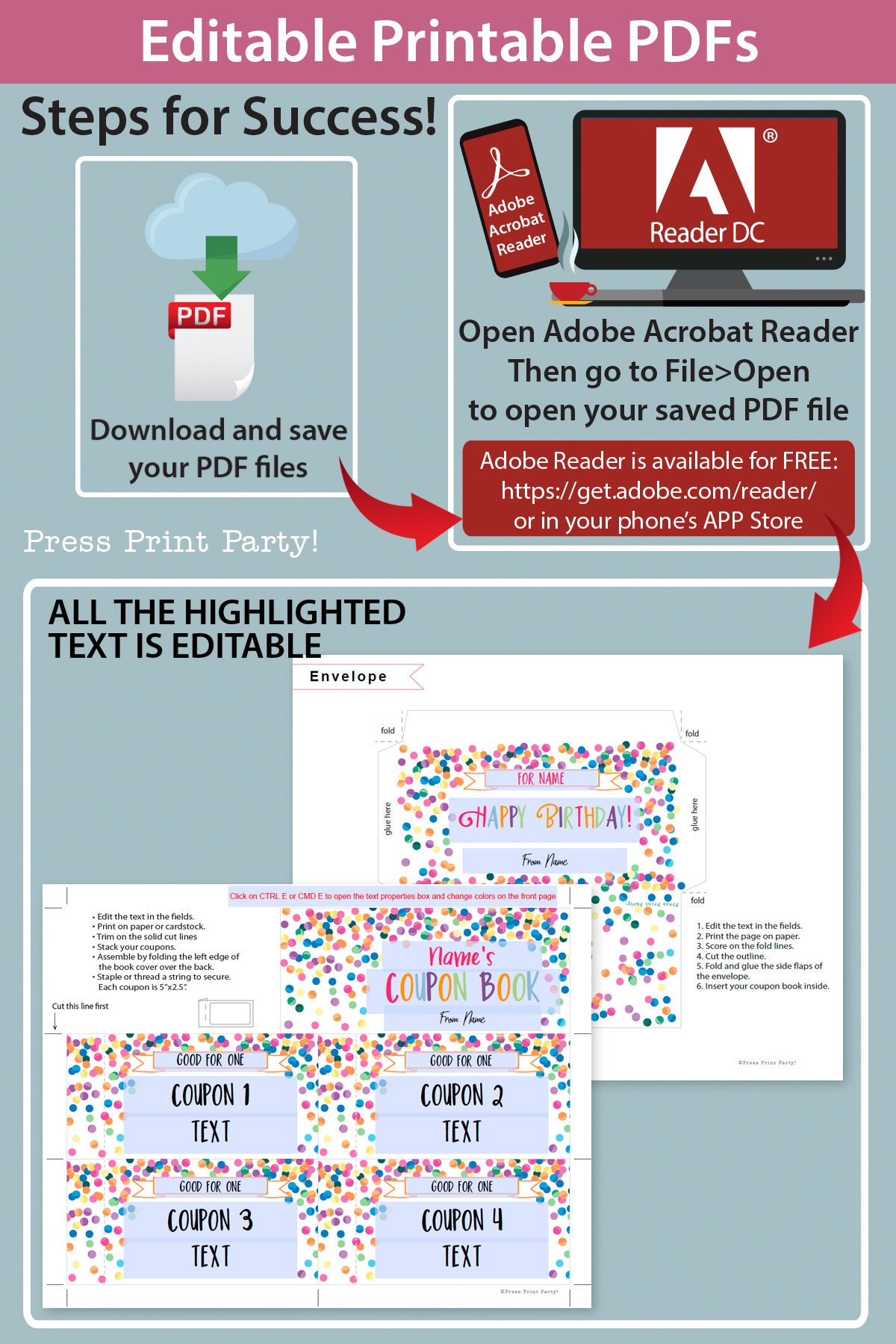 Printable Coupon Book Template DIY Birthday Coupons Book - Etsy