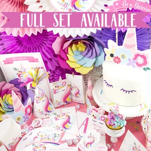 Unicorn Party Cupcake Toppers & Wrappers, Unicorn Horn, Editable Cupcake Toppers, Unicorn Party Decorations, Supplies, INSTANT DOWNLOAD image 5