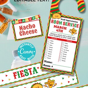 Editable Employee Appreciation Week Bundle Taco Nacho Theme Staff ...
