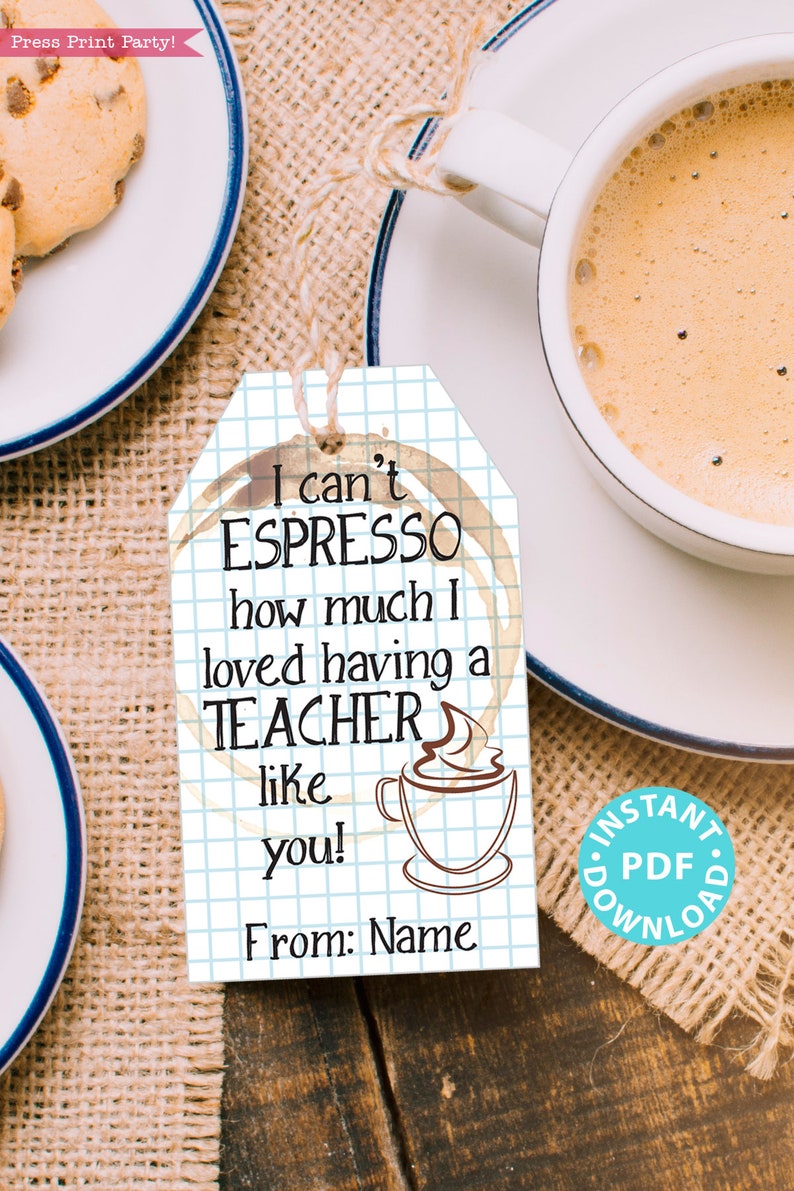 EDITABLE Teacher Appreciation Gift Tags Printable, Thank You "i Can't ...