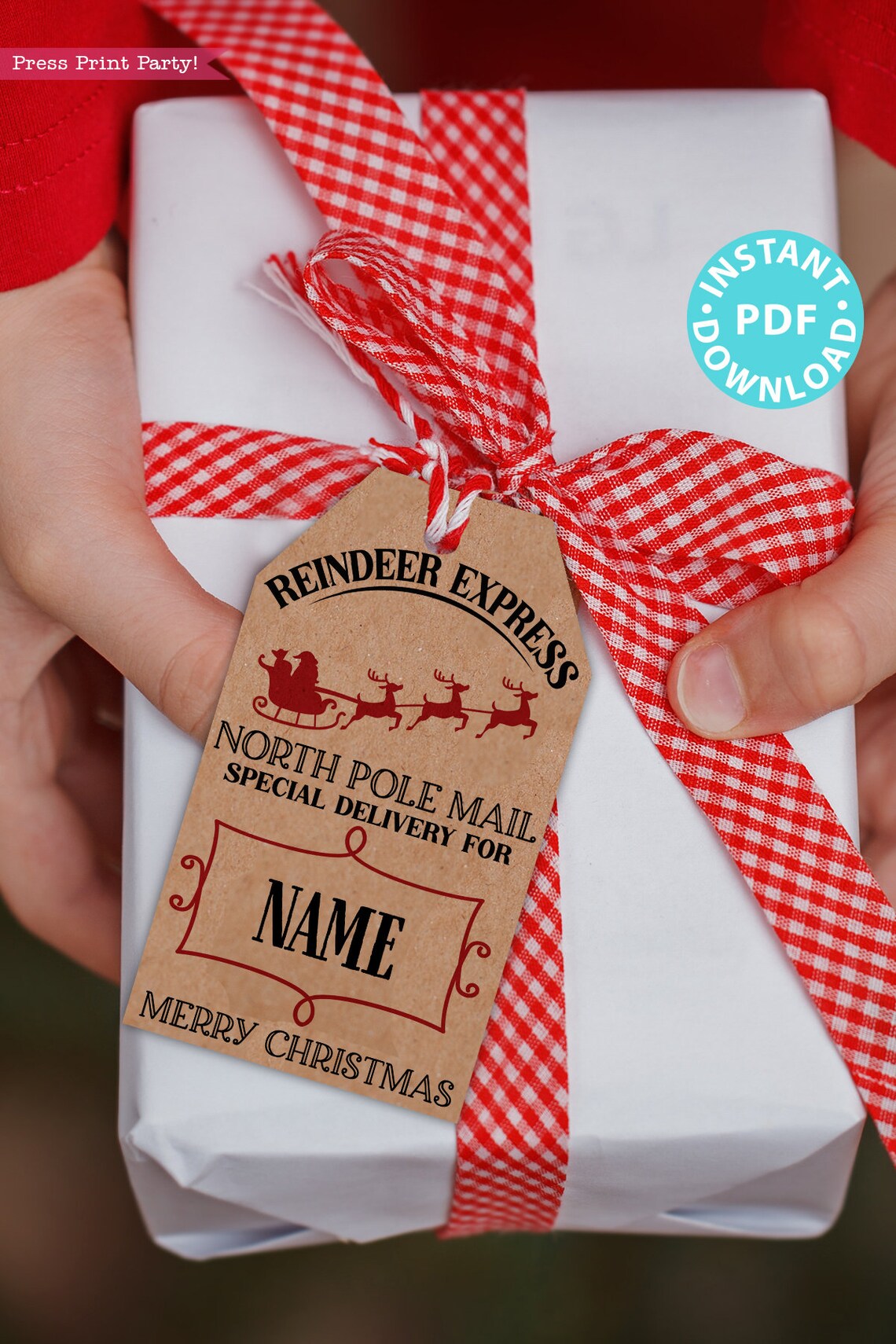 EDITABLE Christmas Gift Tags Printable for Kids Christmas - Etsy