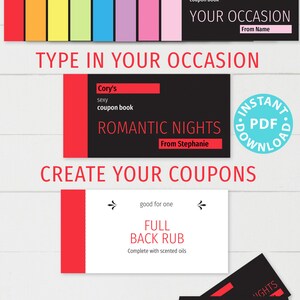 Printable Coupon Book Template Pink, Any Occasion Gift Idea, Editable ...