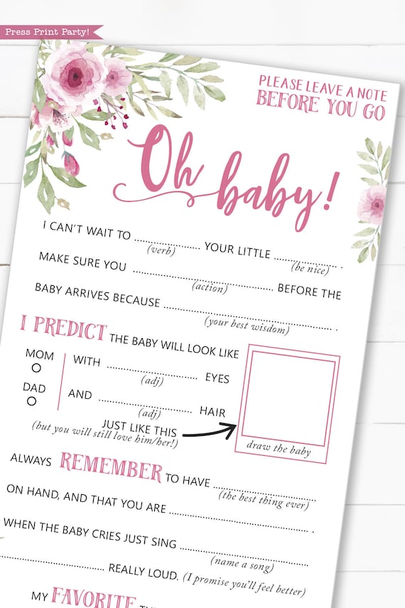 Baby Advice Card Baby Shower Printable Game Funny Baby Mad - Etsy UK