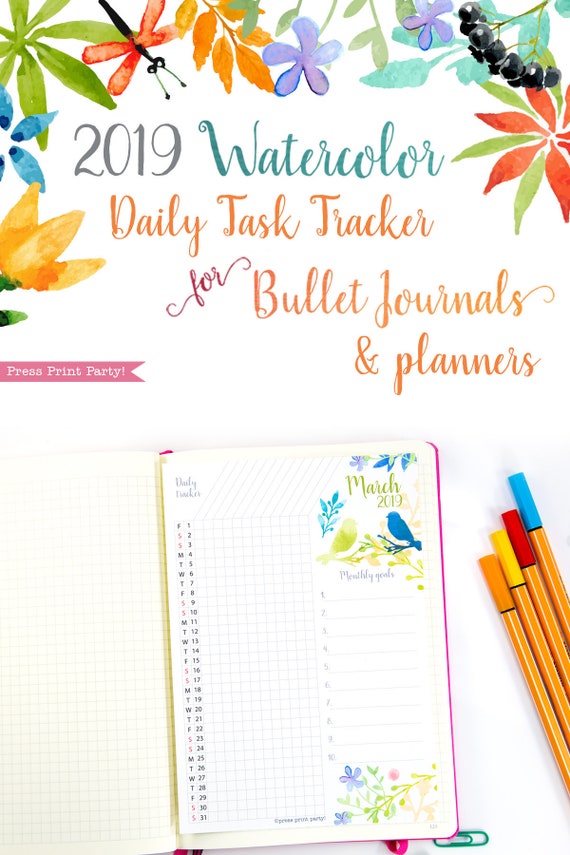 2019 task tracker printable