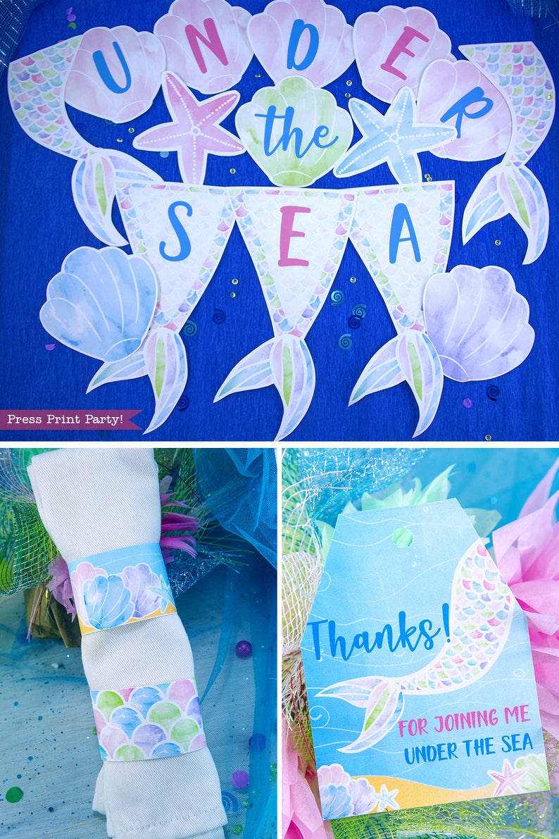 Mermaid Birthday Party Printables Mermaid Party Favor Etsy