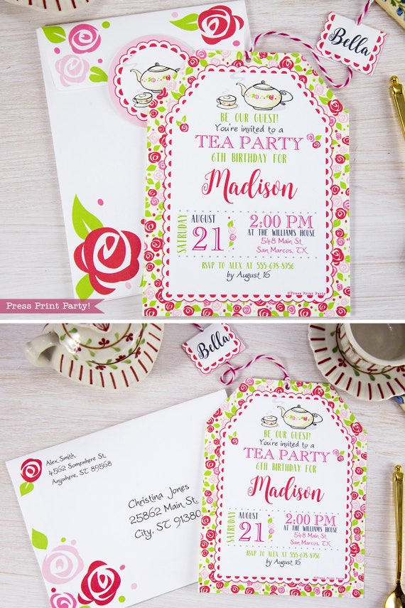 Tea Party Birthday Invitation Printable Tea Party Invitation Tea Party Supplies Tea Party Ideas Mother S Day Tea Party Instant Download By Press Print Party Catch My Party
