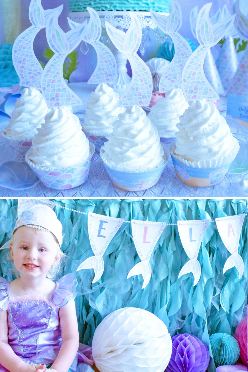 Mermaid Party Decorations Printables Mermaid Party Supplies | Etsy
