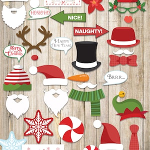 37 Christmas Props Printable, For party photo booth or photography. Print at home, cut, tape stick and use. INSTANT DOWNLOAD image 2