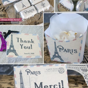 Paris Theme Party Printables, Eiffel Tower, Paris Invitation, Paris ...