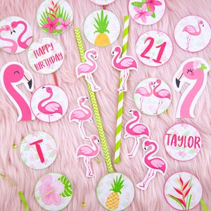Flamingo Cupcake Toppers &amp; Wrappers Printable, Flamingo Birthday, Lets ...