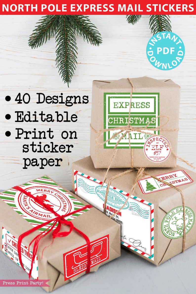 EDITABLE Christmas Gift Labels Printable Template Official North Pole ...
