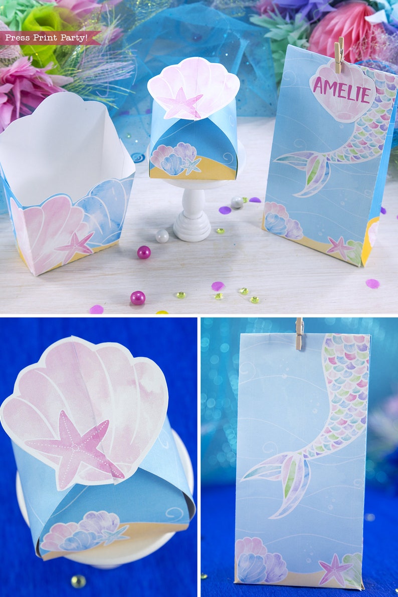 Mermaid Party Decorations Printables Mermaid Birthday Party | Etsy