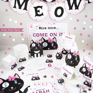 Kitten Party Printables, Cat Party Decorations, Cat Birthday, Kitty Cat ...