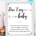 Don't Say Baby Sign Printable Baby Shower Game Template - Etsy