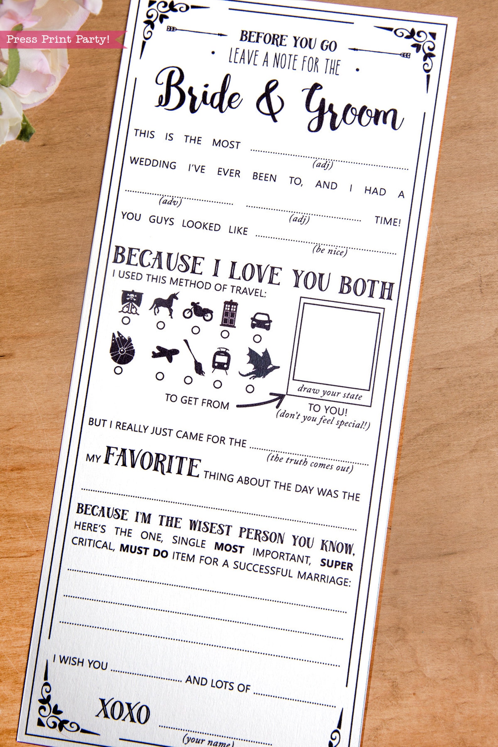 Wedding Mad Libs Printables Star Wars Wedding Marriage - Etsy