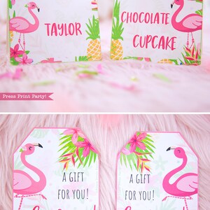 Flamingo Printable Birthday Party Printables, Pink Tropical Flamingo ...