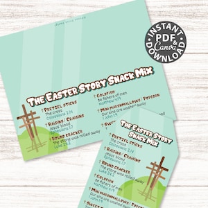 The Easter Story Snack Mix Printable Tag and Bag Topper, Easter Basket Filler for Kids, Easter Treats, Easter Gift, INSTANT DOWNLOAD image 5