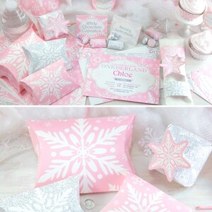 Winter ONEderland Party Decorations Printable Pack, Pink and Silver Snowflakes, Girl First Birthday Party, 1st birthday, INSTANT DOWNLOAD image 4