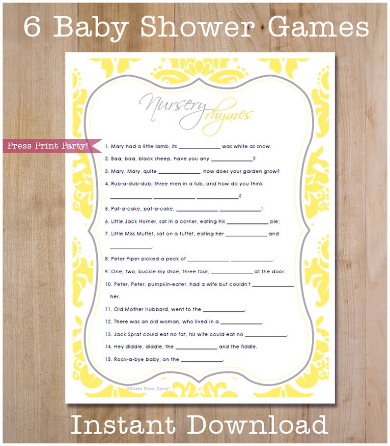 Baby Shower Games Printable Set Gender Neutral Baby Shower - Etsy