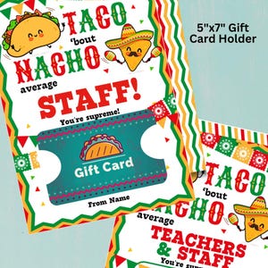 Editable Employee Appreciation Week Bundle Taco Nacho Theme Staff ...