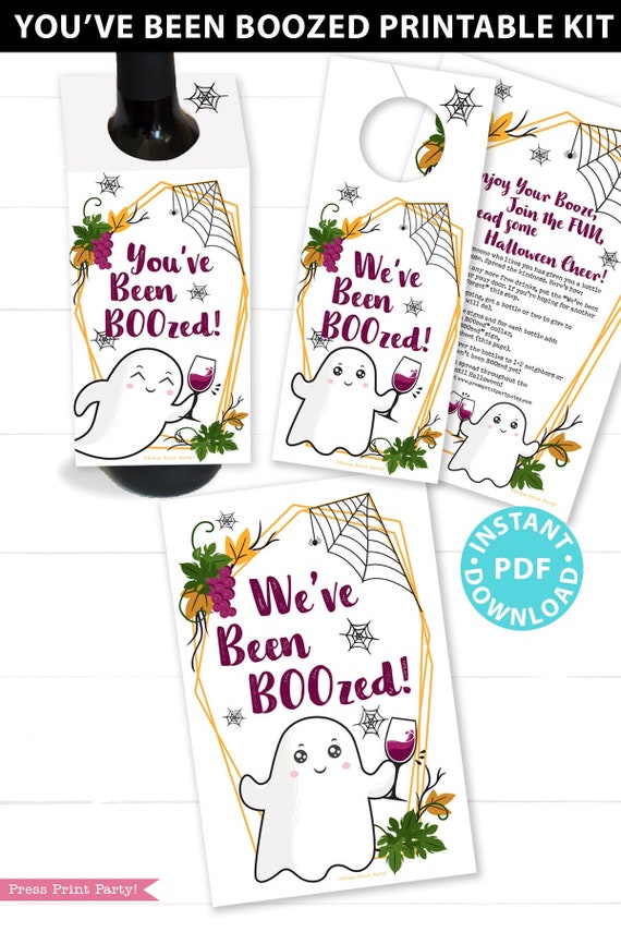 You've Been BOOzed Printable Kit, We've Been Boozed, w. Instructions