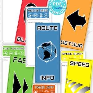 Editable Amazing Race clue cards and invitation with labels. Make your own Amazing Race Party Challenges