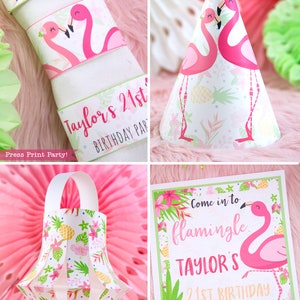Flamingo Printable Birthday Party Printables, Pink Tropical Flamingo ...
