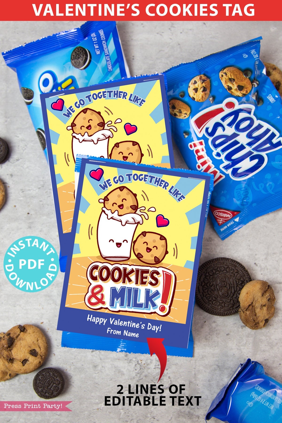 Classroom Valentine Cookies Card Printable Kids Valentines Day Tag We Go Together Like Cookies Milk Oreo Chips Ahoys Snack Pack Pun Gift - Etsy classroom-valentine-cookies-card-printable-kids-valentines-day-tag-we-go-together-like-cookies-milk-oreo-chips-ahoys-snack-pack-pun-gift-etsy