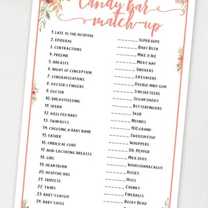 Baby Shower Games Bundle Printable, Peach Flowers, Games Pack, Unique Baby Shower Games, Funny Activities, Girl, Bingo, INSTANT DOWNLOAD image 8