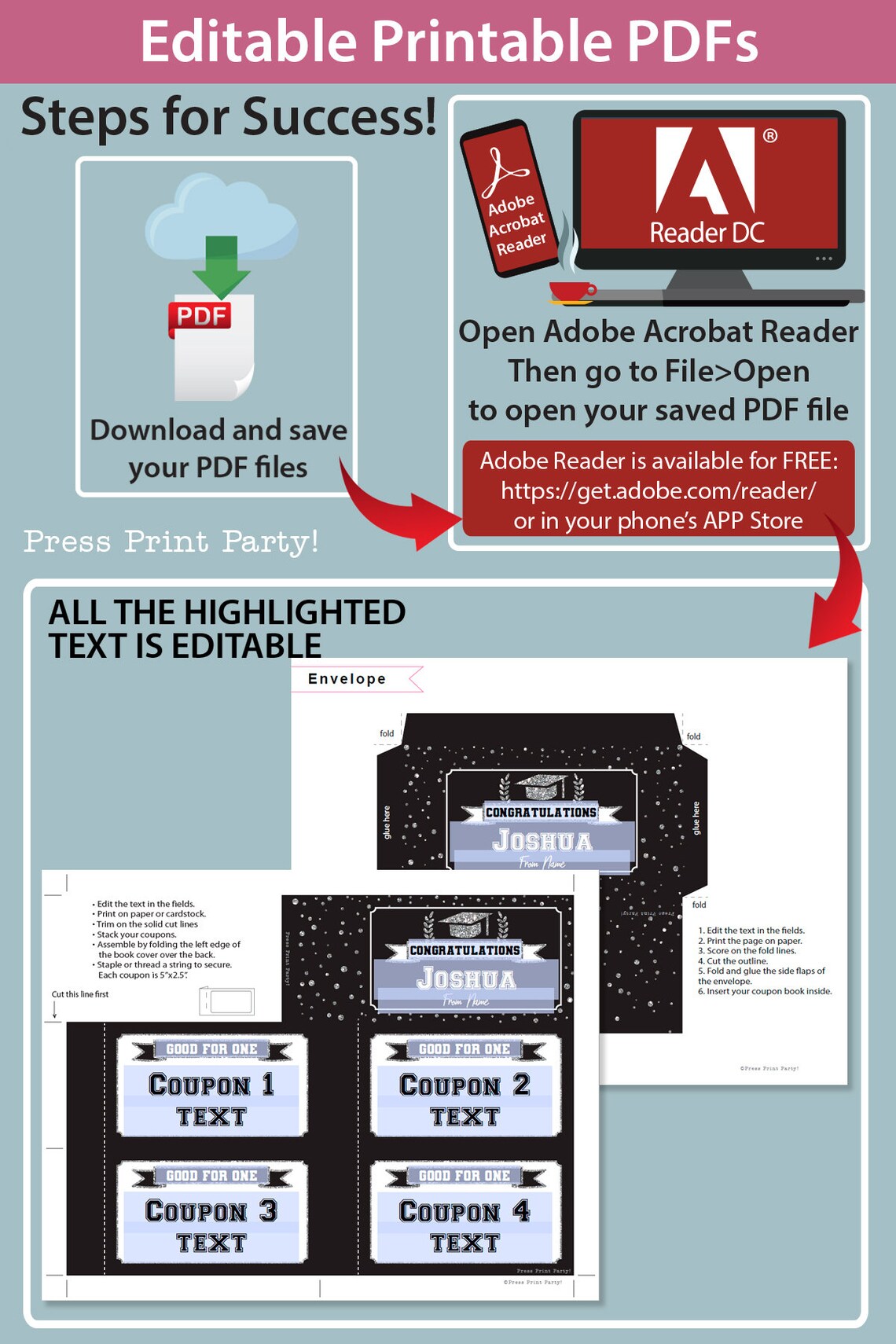 Editable Graduation Coupon Book Template Printable Gift Idea - Etsy